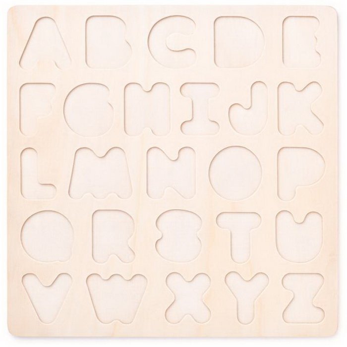 Woody Drevené vkladacie puzzle Abeceda, 26 dielikov