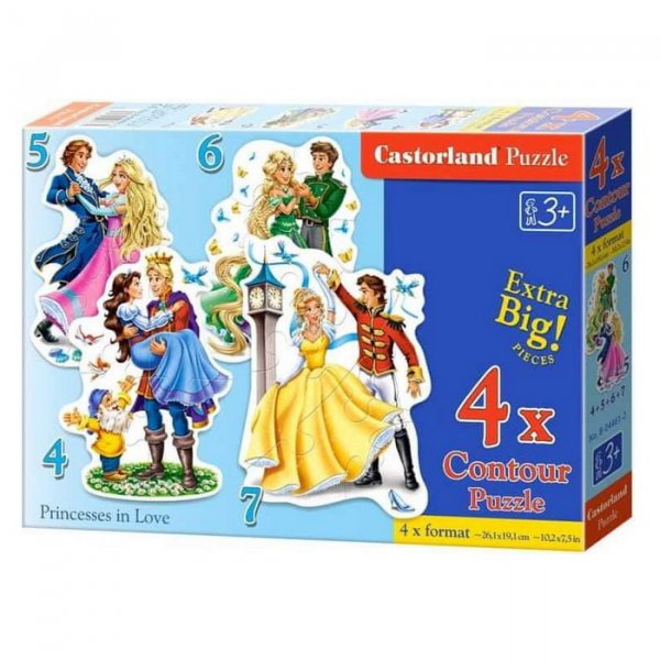 Castorland Puzzle sada 4v1 Zamilované princezny