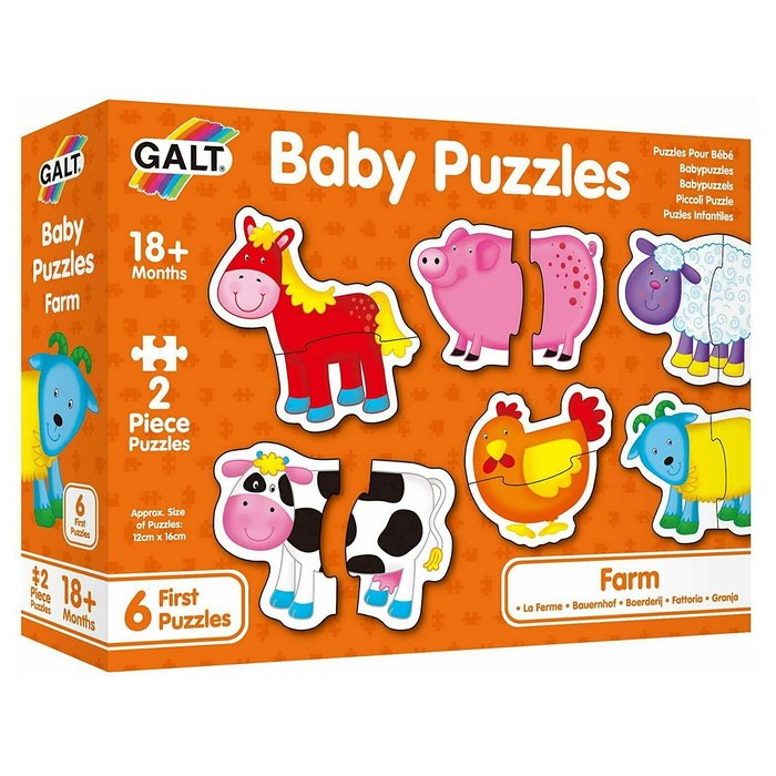 GALT Puzzle pre najmenších Zvieratká na farme, 6v1