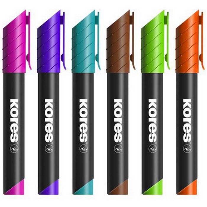 Kores Permanentné popisovače K-Marker 3-5 mm, 6 farieb