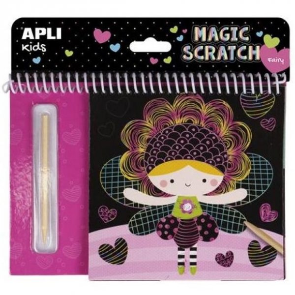 APLI Škrabací zošit Magic Scratch, vzor víly, 8 obrázkov