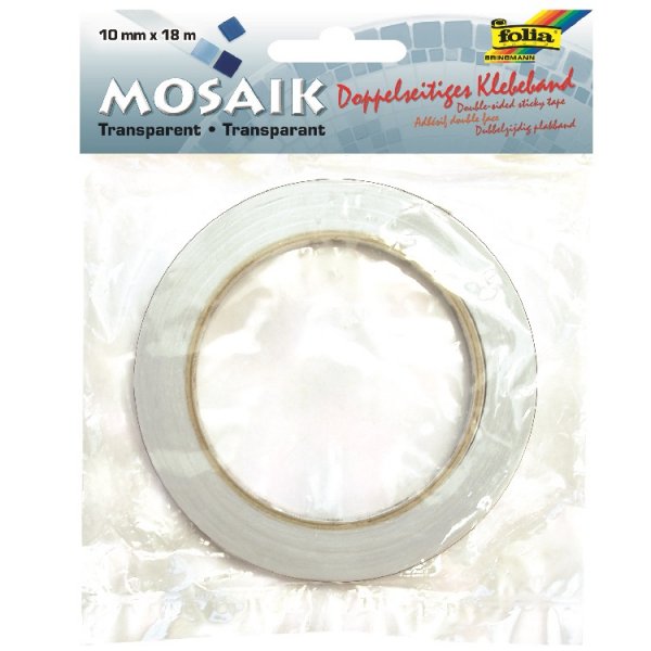 Folia Obojstranná priehľedná lepiacia páska 10 mm, 18 m