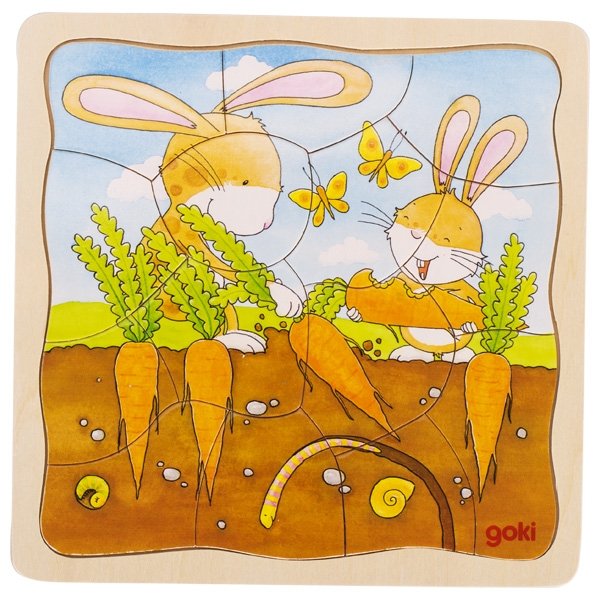 Goki Puzzle viacvrstvové Záhradka v roku, 53 dielikov