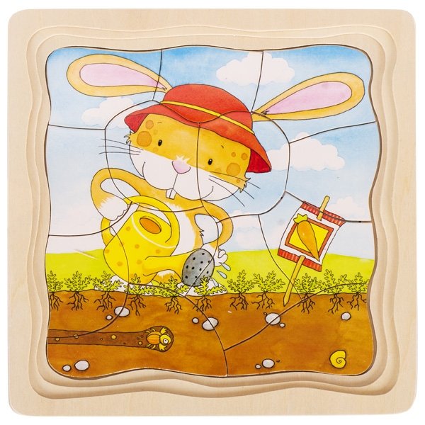 Goki Puzzle viacvrstvové Záhradka v roku, 53 dielikov