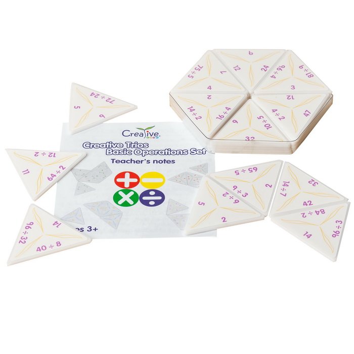 Školské trojdomino Delenie, 36 kusov