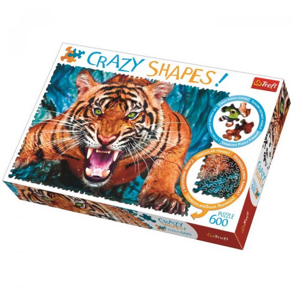 Trefl Puzzle Tvárou v tvár Tigrovi crazy shapes, 600 dielikov
