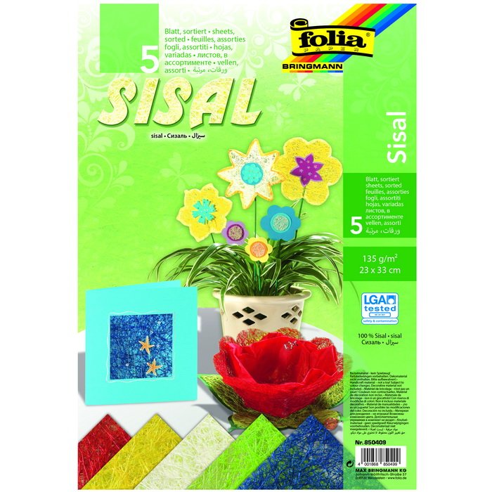 Folia Sisalový papier A4 klasik, 5 ks