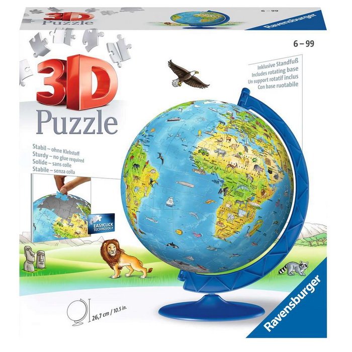 Ravensburger Detský glóbus 3D puzzle, 180 dielikov