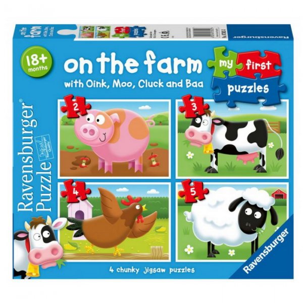 Ravensburger Moje prvé puzzle Na farme, 4v1