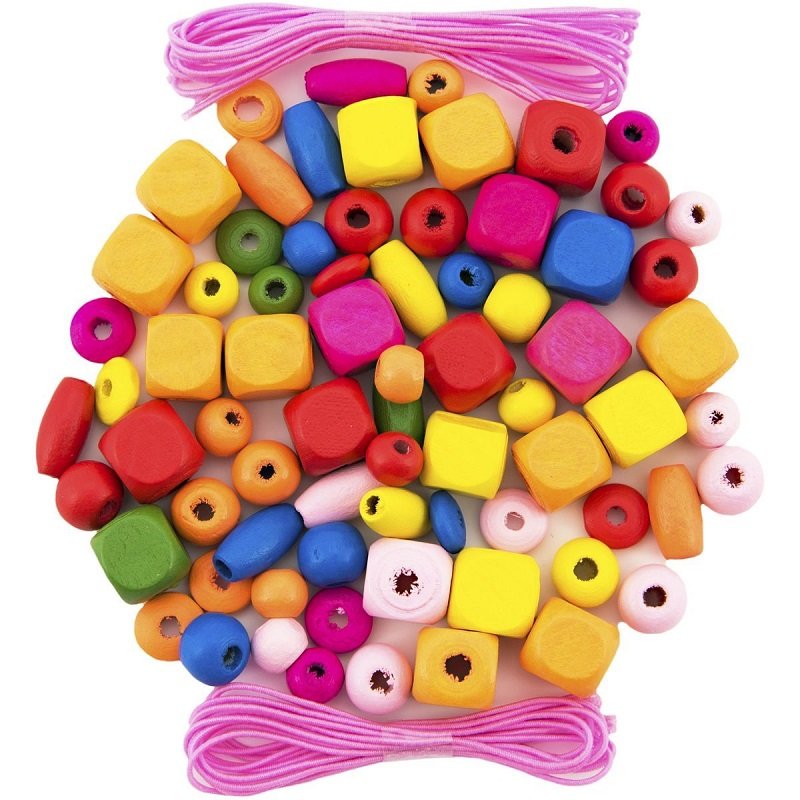Teddies Drevené korálky, 300 ks