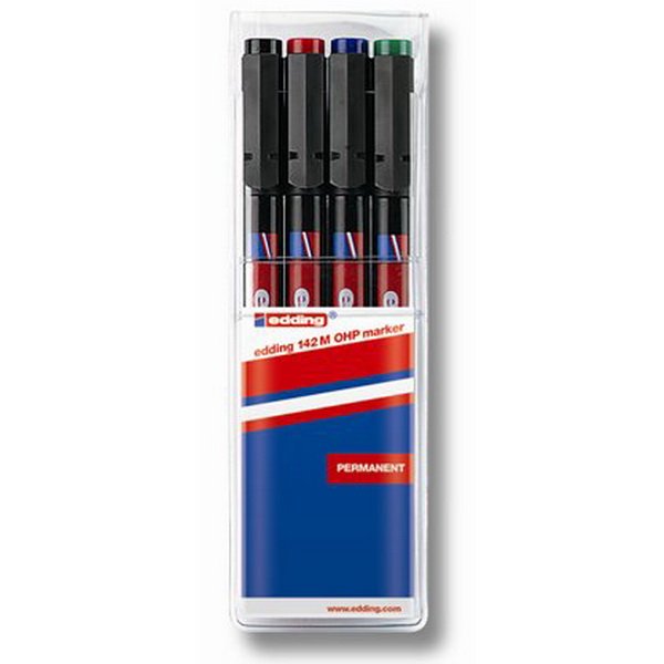 Edding 142 M permanentný popisovač 1 mm, 4 farby