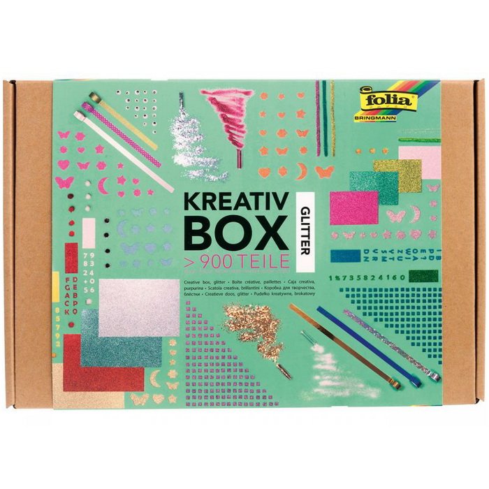 Školský kreatívny box s trblietkami, 900 dielov