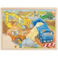 Goki Drevené puzzle Stavenisko, 56 dielikov