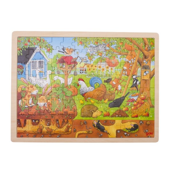 Goki Drevené puzzle V našej záhrade, 96 dielikov