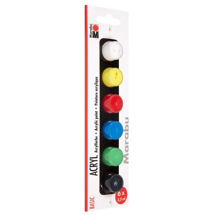 Marabu Acryl Paints set BASIC, 6x3,5 ml