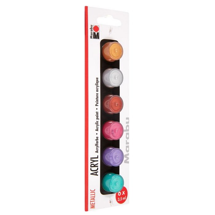 Marabu Acryl Paints set METALLIC, 6x3,5 ml