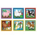 Melissa & Doug - Drevené obrázkové kocky - Farma, 4x4