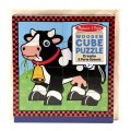 Melissa & Doug - Drevené obrázkové kocky - Farma, 4x4