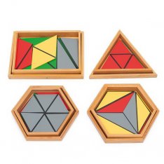 Montessori Farebné konštrukčné trojuholníky, 62 ks