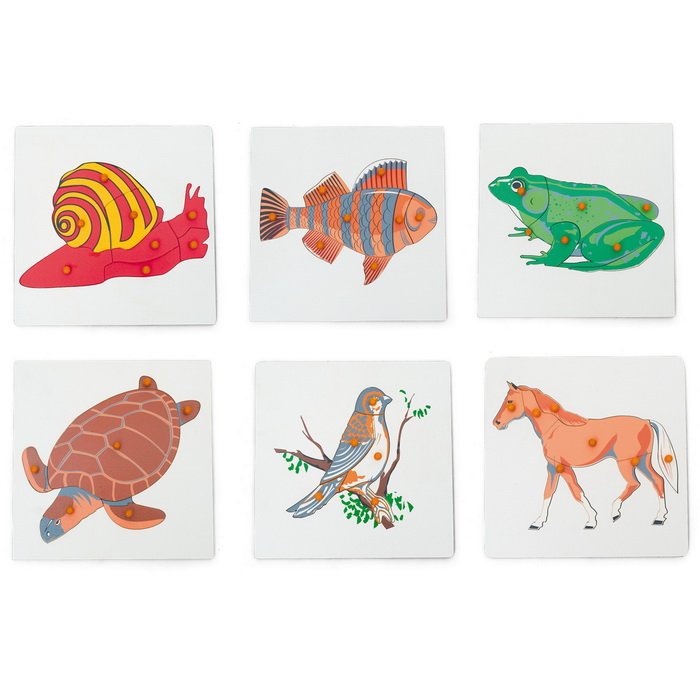Montessori Sada zoologických puzzle, 6 ks