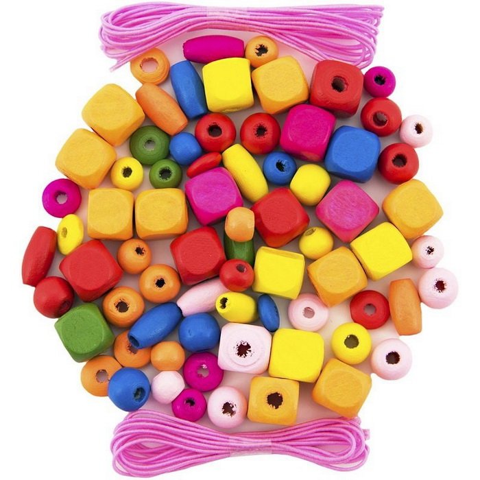 Teddies Drevené korálky, 900 ks