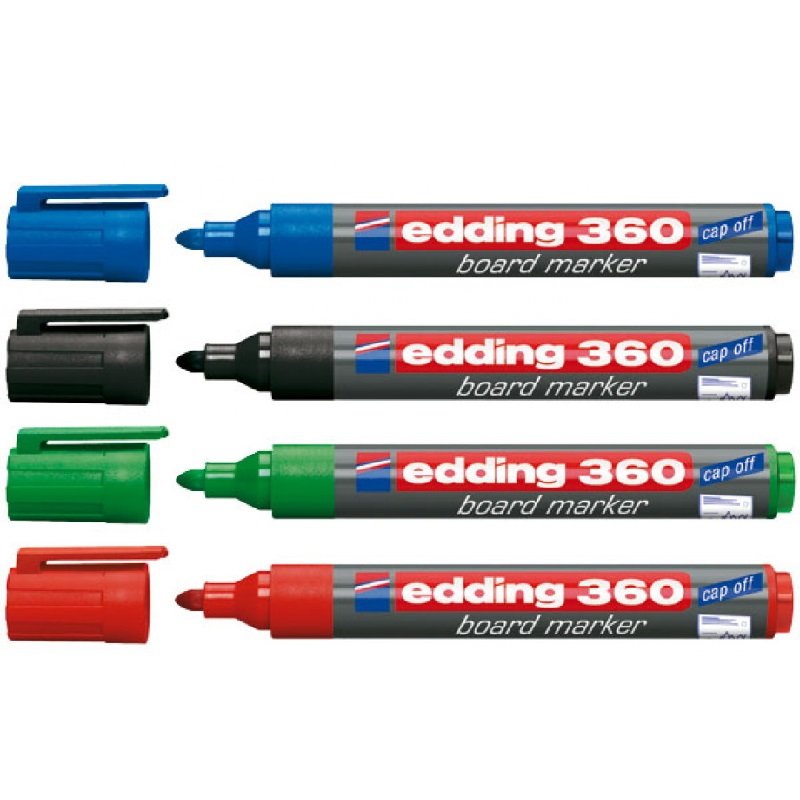 Edding 360 popisovač na biele tabule, kužeľový hrot 1.5-3 mm, 4 farby