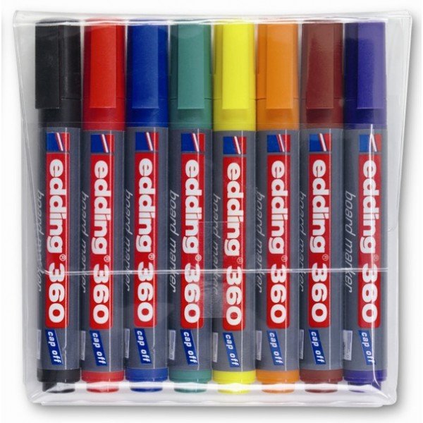 Edding 360 popisovač na biele tabule, kužeľový hrot 1.5-3 mm, 8 farieb
