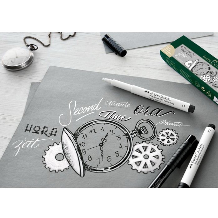 Faber Castell Pitt umelecké popisovače ČIERNA & BIELA, 4 ks