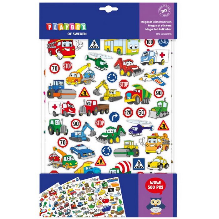 Playbox Samolepky Doprava, 500 ks