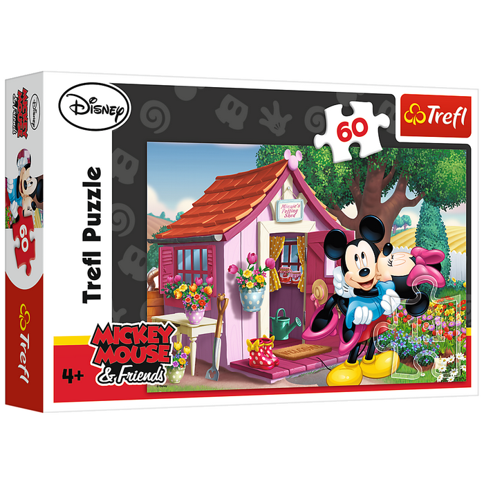 Trefl Puzzle Mickey a Minnie v záhrade, 60 dielikov