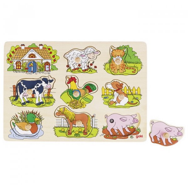 Goki Zvukové puzzle Farma, 8 dielikov