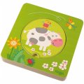 HABA Drevené viacvrstvové puzzle Farma
