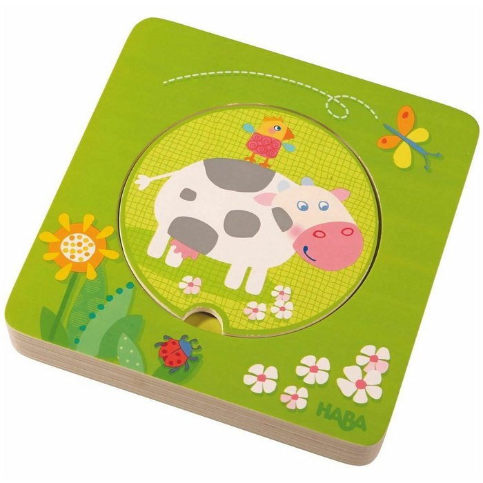 HABA Drevené viacvrstvové puzzle Farma