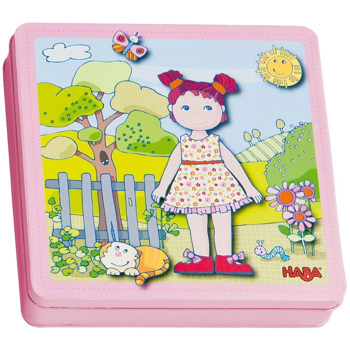 HABA Magnetická hra v krabičke Obliekanie bábiky Lilli