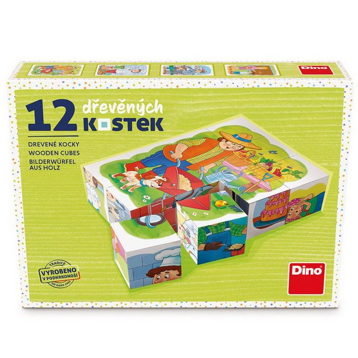 Dino Drevené kocky Povolania, 4x3