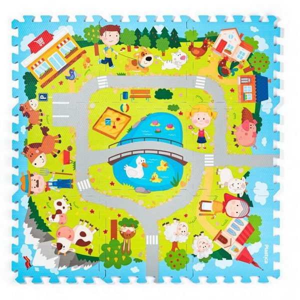 Plastica Podlahové penové puzzle Dedina, 9 dielov