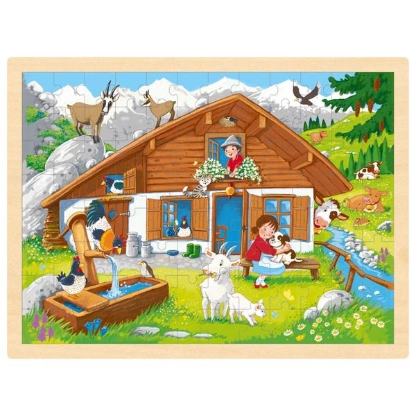 Goki Drevené puzzle V Alpách, 96 dielikov