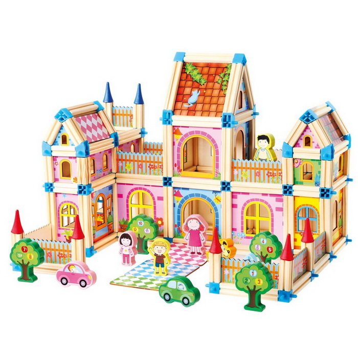 2 Kids Toys Drevená stavebnica Veľký zámok, 268 ks