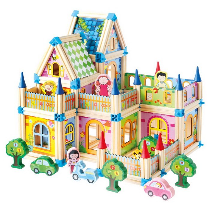 2 Kids Toys Drevená stavebnica Veľký zámok, 268 ks
