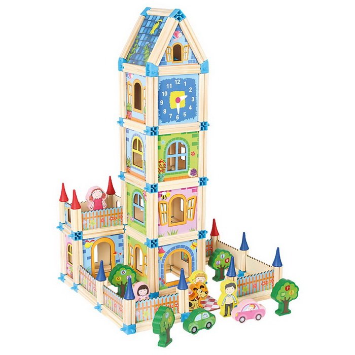 2 Kids Toys Drevená stavebnica Veľký zámok, 268 ks