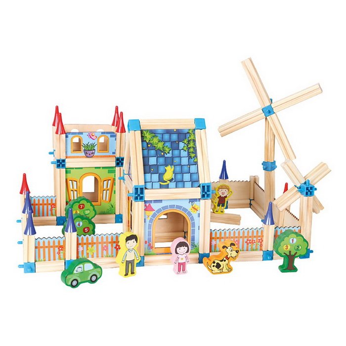 2 Kids Toys Drevená stavebnica Veľký zámok, 268 ks