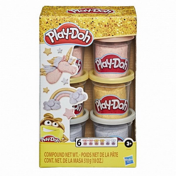 Play-Doh Modelína Metallic, 6 kelímkov