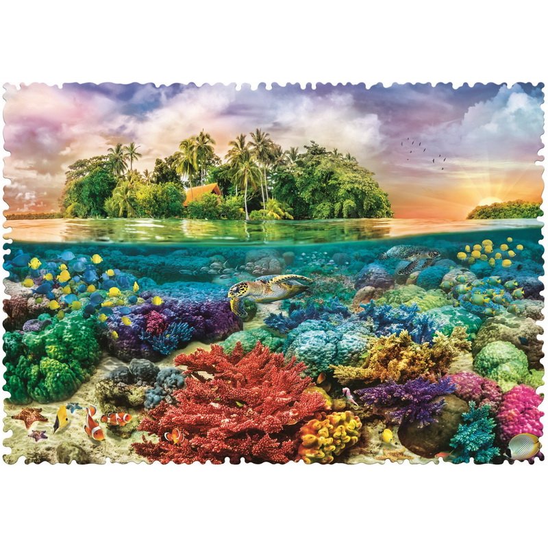 Trefl Puzzle Tropický ostrov Crazy Shapes, 600 dielikov