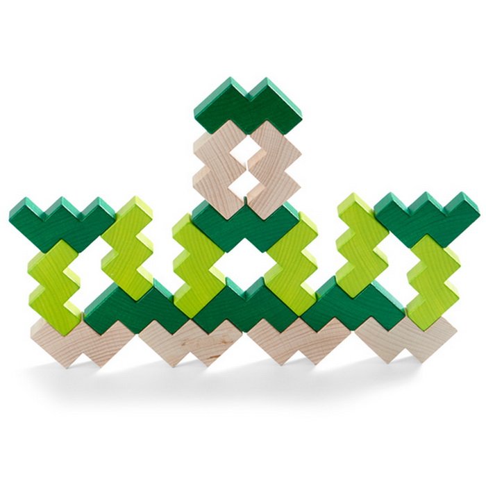 HABA Drevená stavebnica 3D zelená