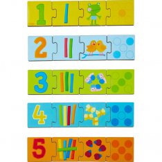HABA Drevené puzzle na učenie čísel do 5, 20 ks