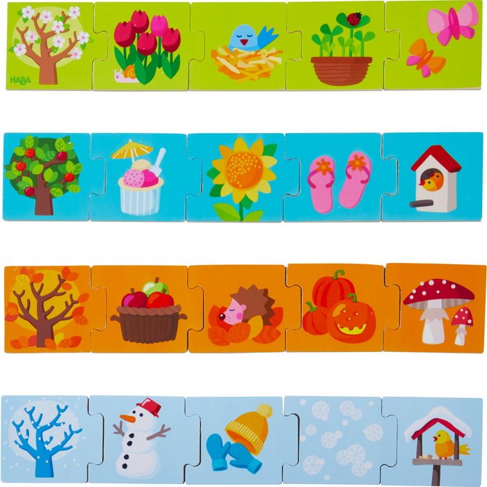HABA Drevené puzzle na učenie ročných období, 20 ks