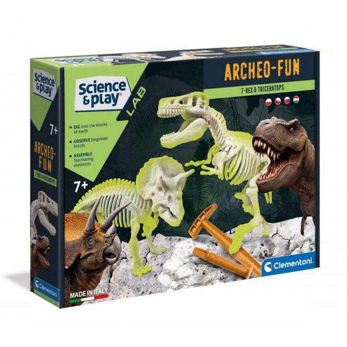 Clementoni Vykopávky 2v1 - T-Rex + Triceraptos
