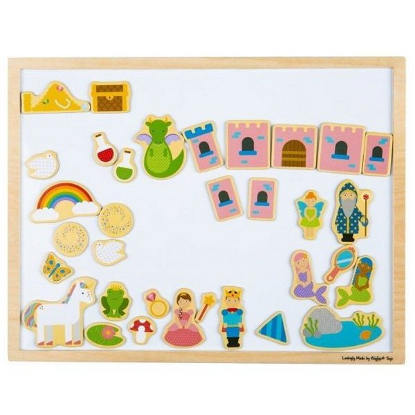 Bigjigs Toys Drevená magnetická tabuľa, 44 x 33 cm