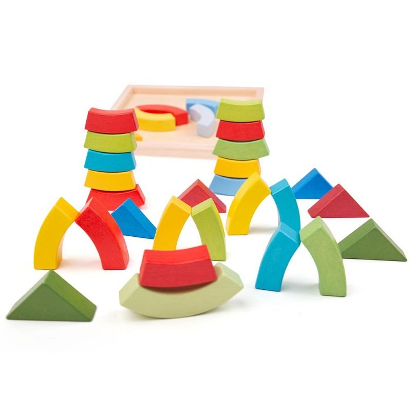 Bigjigs Toys Drevené skladacie oblúky a trojuholníky