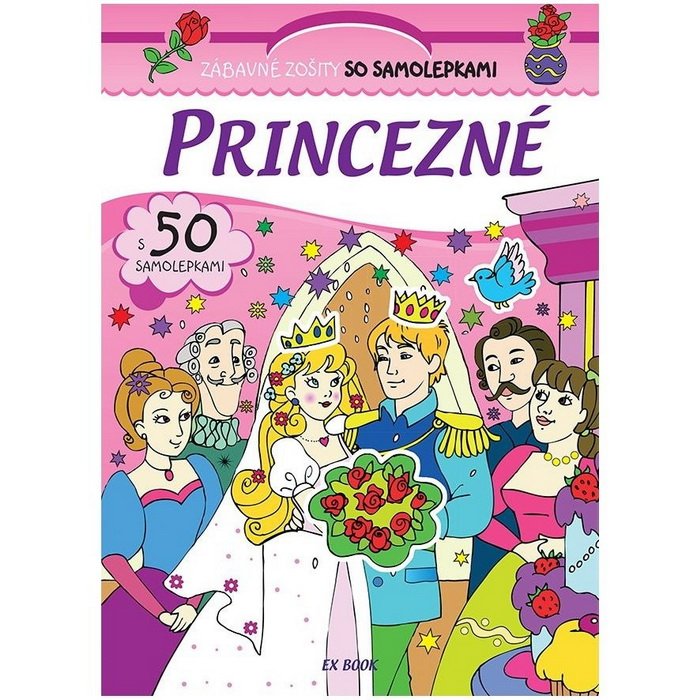 Zábavný zošit Princezné so samolepkami, 50 ks